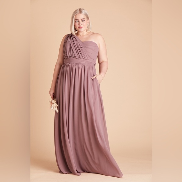 Birdy Grey Grace Dress Chiffon Dark Mauve Size Medium - Picture 3 of 6